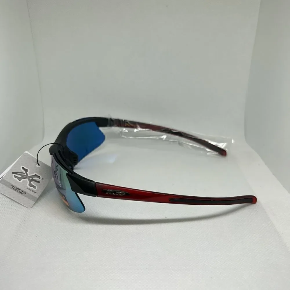 X-Loop Wrap Mirrored Semi Rimless Mens Sunglasses